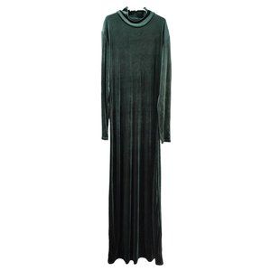 Double D Ranch Green Velvet Maxi Dress Longsleeve Long Extra Small XS